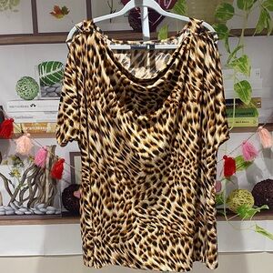 Attitudes by Renee Animal Print Blouse 2 X. Ptp is 28.